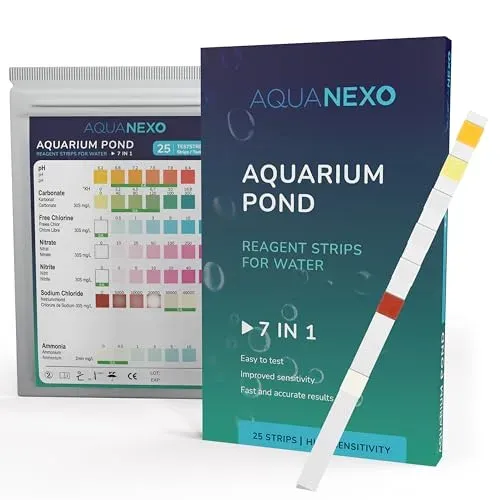 Bandelettes test d'eau AQUANEXO 7 en 1 pour aquarium, lot de 25