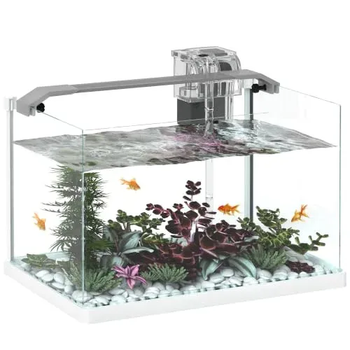 Aquarium PawHut 20 l tout équipé avec éclairage LED et pompe filtrante