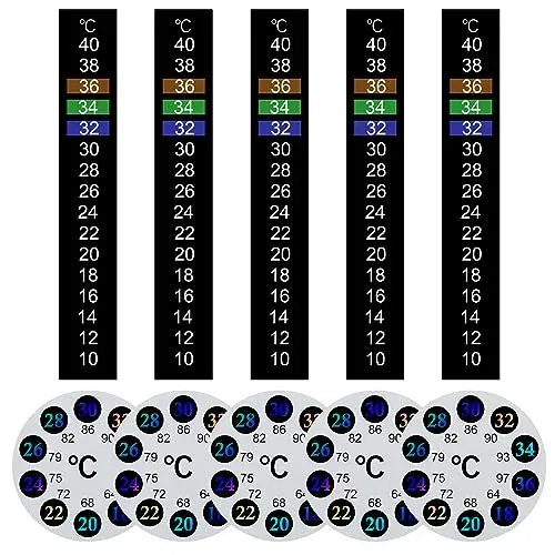 Lot de 10 autocollants thermomètre pour aquarium et bouteille
