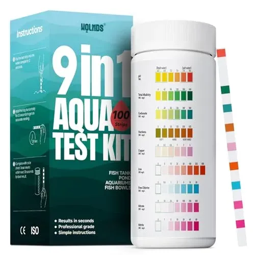 Bandelettes test aquarium 9 en 1 Wolmds, lot de 100
