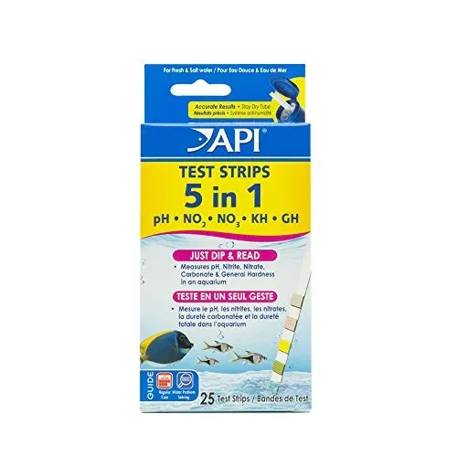 Bandelettes de test d'eau API 5 en 1 pour aquarium