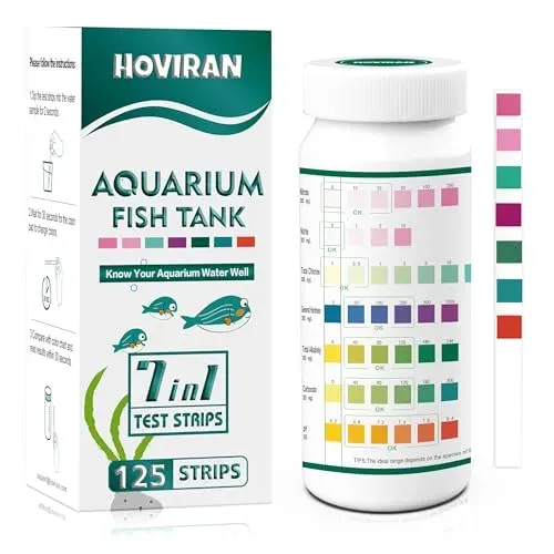 Bandelettes test eau aquarium Hoviran 7 en 1, 125 bandelettes