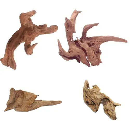 Bois flotté GUOYOU en bâtons, lot de 4 pour décor d'aquarium
