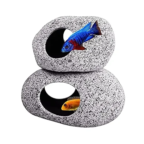 Lot de 2 cachettes en céramique pour aquarium