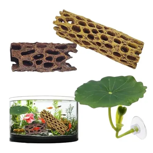 Cachettes crevettes Junhonze, lot de 3 décors poreux pour aquarium