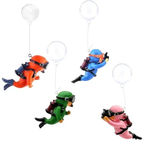 Décor plongeur flottant Zhjuju, lot de 4 pour aquarium