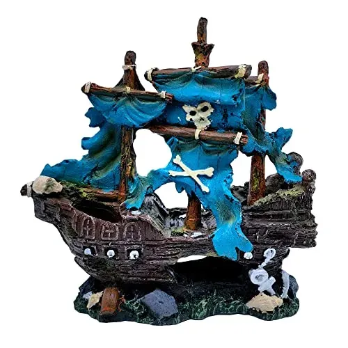Décoration épave de pirate bleue M2cbridge en résine