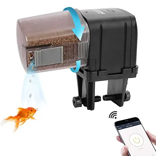 Distributeur automatique Wi-Fi Lychee pour aquarium, noir