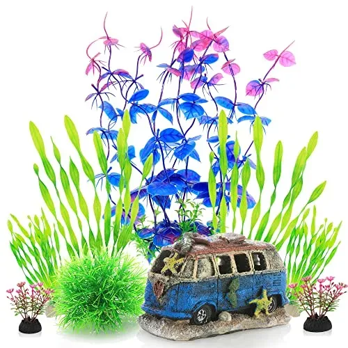 Ensemble violet ALEGI avec grotte en résine et plantes