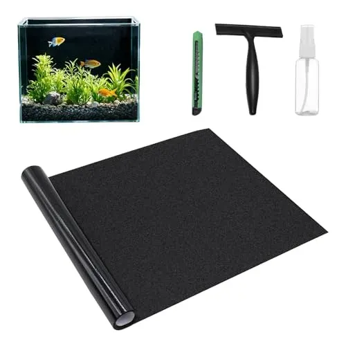Film de fond d'aquarium noir statique SZSMW, 50 cm x 2 m