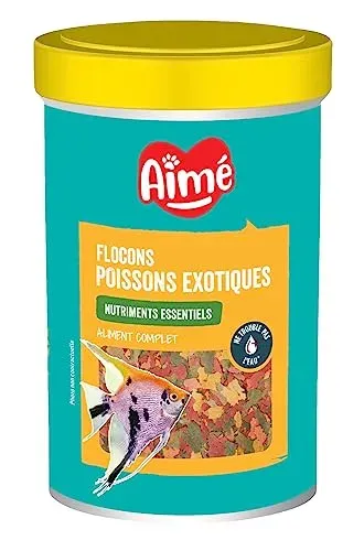 Flocons Aimé pour poissons exotiques, boîte de 200 g