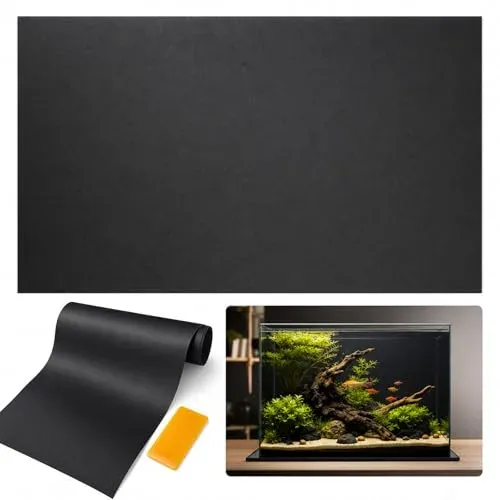 Fond d'aquarium noir mat WOKICOR statique, 40 x 200 cm