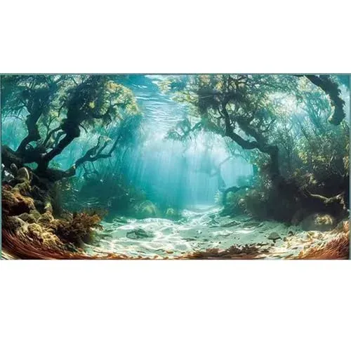 Fond d'aquarium paysage 3D auto-adhésif en PVC quqepgg