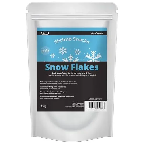 GlasGarten Snow Flakes 30 g : snack pour crevettes et escargots