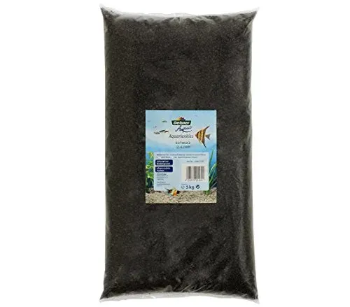 Gravier aquarium Dehner Aqua noir 2 à 4 mm, sac de 5 kg