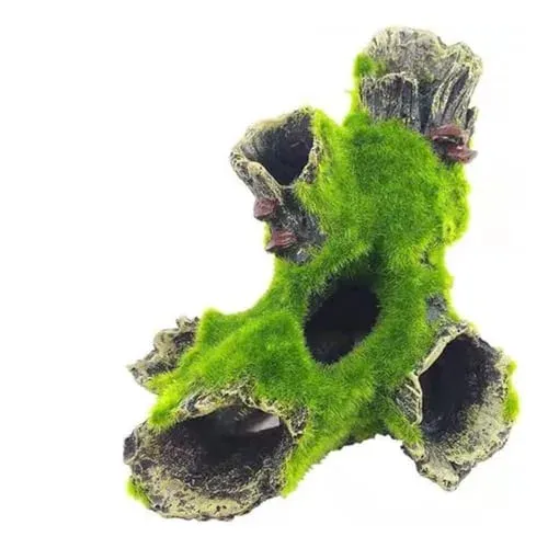 Grotte tronc creux en résine Ji liangli, 16 x 10 x 7 cm