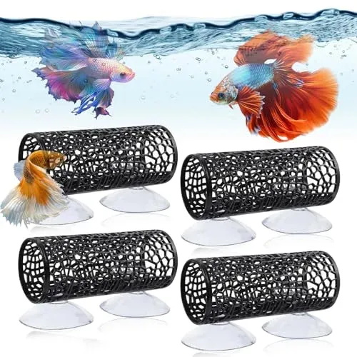 Lot de 4 grottes d'aquarium à ventouses pour crevettes et combattant