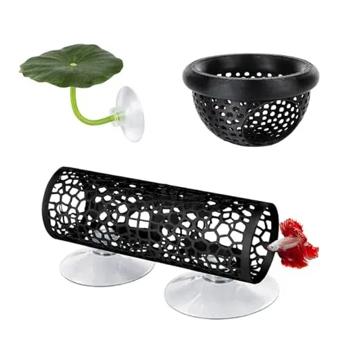 Lot de 3 grottes décoratives UCFBWO pour crevettes et betta