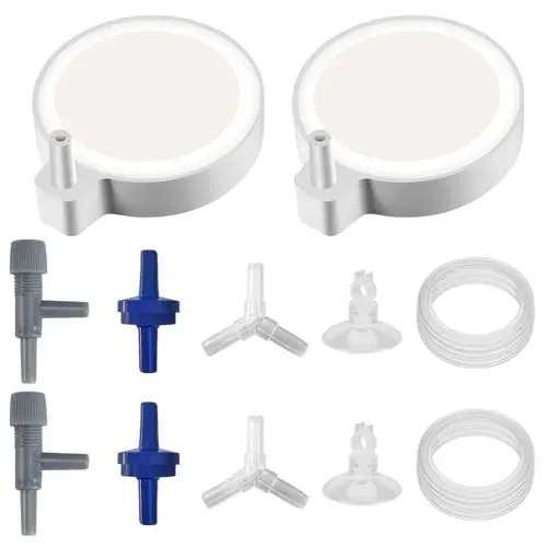 Kit de 2 pierres à air nano Srvauyea avec valves et tuyaux