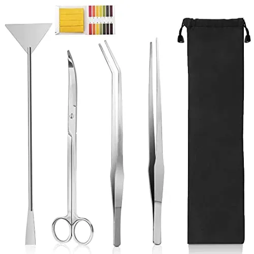 Kit de 4 outils d'aquascaping UDQYQ avec bandes pH