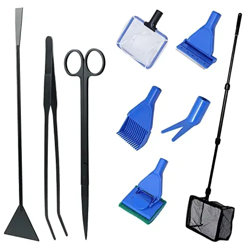 Kit 9 outils d'entretien Coolty BM87 pour aquarium