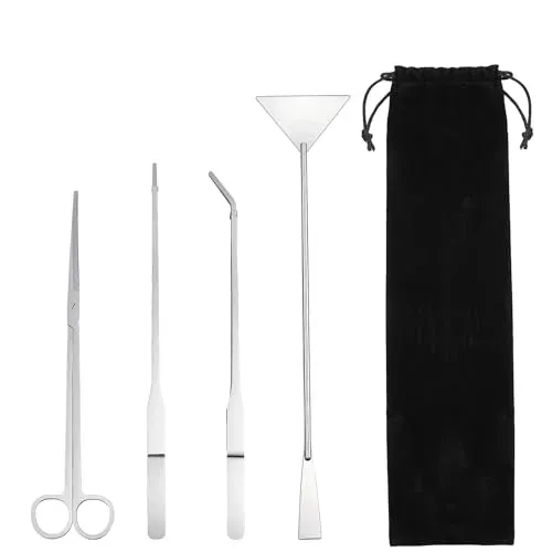 Kit d'aquascaping 4 pièces en inox avec pochette