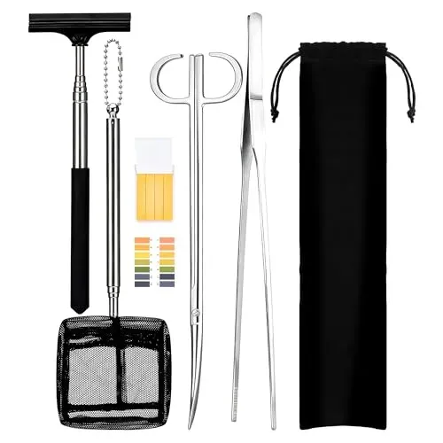 Kit d'outils d'aquarium TranRantic 6 en 1 en inox