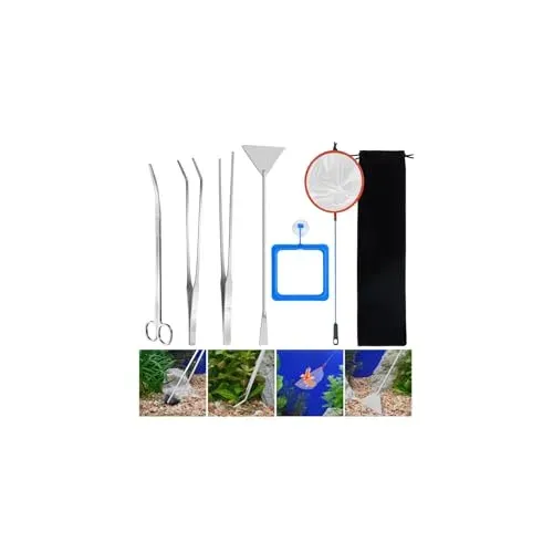 Kit d'outils d'aquascaping BIBLIA en inox, 6 pièces