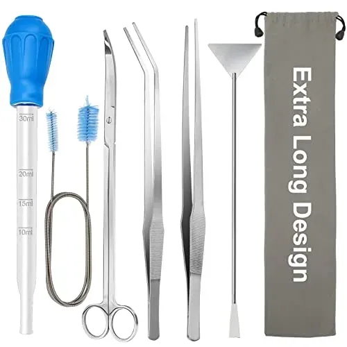 Kit d'outils aquascaping Coolrunner 6 pièces, argenté 38 cm