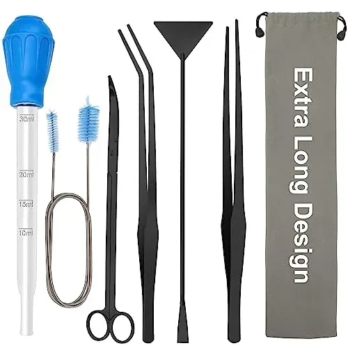 Kit d'outils aquascaping Coolrunner 6 pièces, noir 38 cm