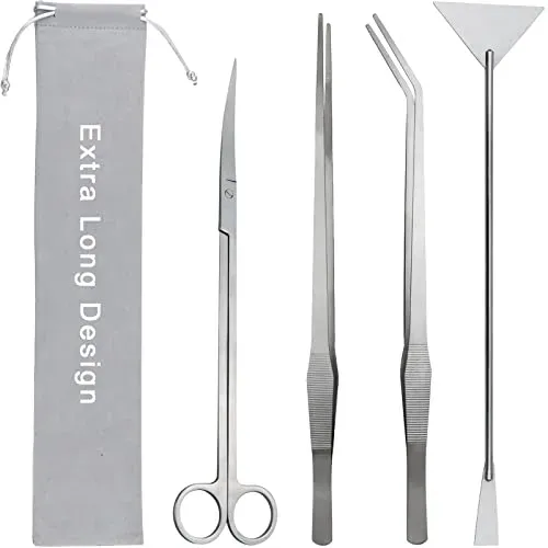Kit d'outils d'aquascaping WORFACE 4 pièces en acier inoxydable