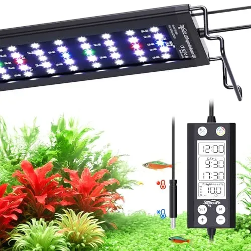 Lampe LED aquarium SEAOURA WRGB avec alarme de température, 45-60 cm