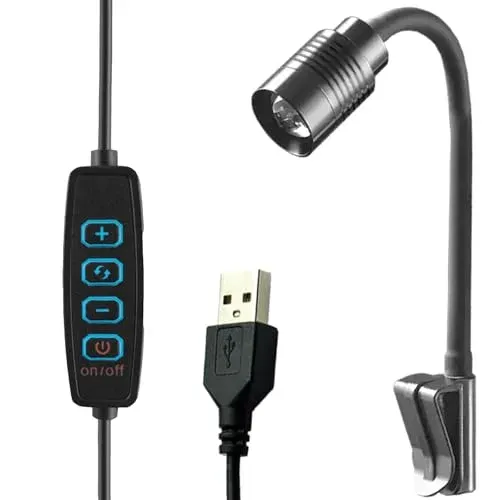 Lampe LED USB à clip GERUI 3 W pour éclairage d'appoint aquarium