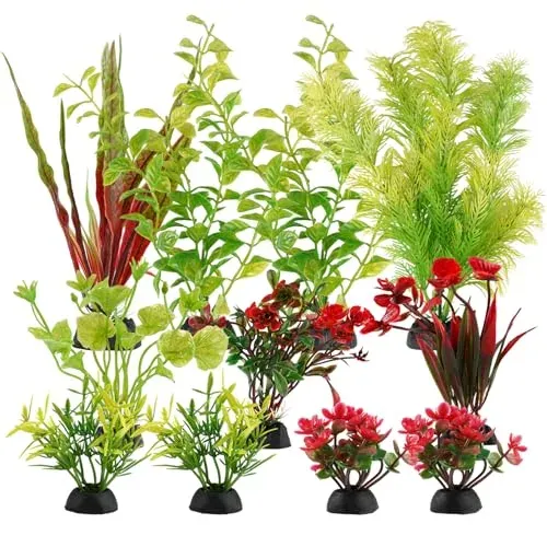 Lot de 11 plantes artificielles pour aquarium, 5 à 23 cm