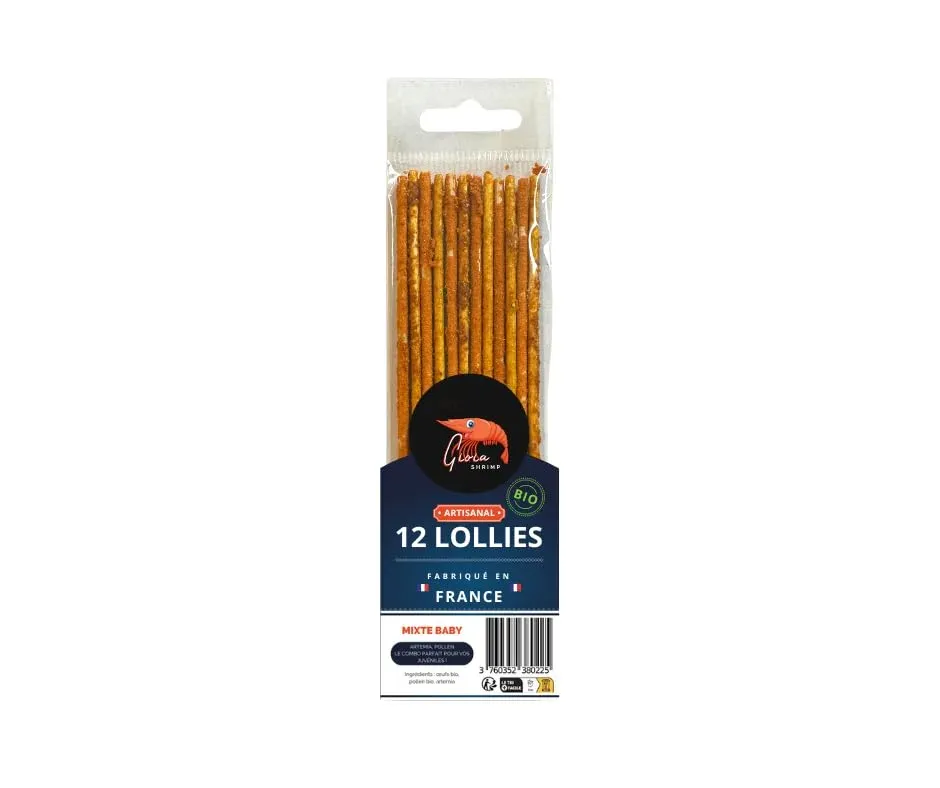Lot de 12 lollies mixtes Baby Pollen pour crevettes