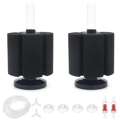 Lot de 2 filtres éponge ALEGI avec tube d'air et ventouses