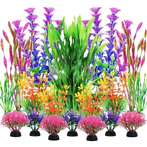 Lot de 20 plantes artificielles QUOZUO pour aquarium