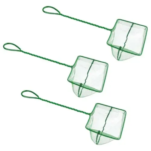 Lot de 3 mini épuisettes d'aquarium Rairsky, 3 pouces