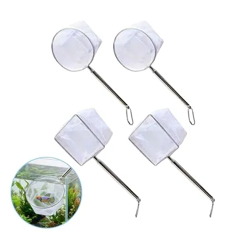 Lot de 4 épuisettes télescopiques SZHUGEKI pour aquarium