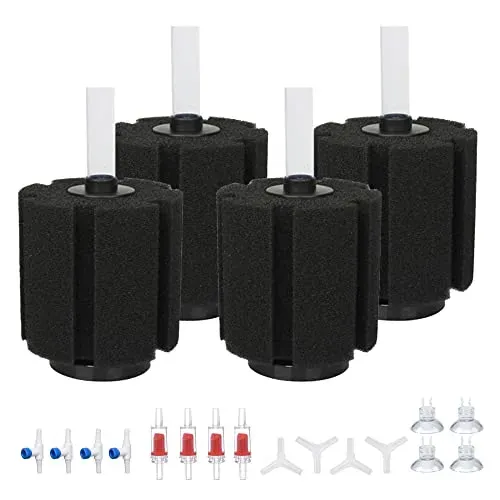 Lot de 4 filtres éponge ALEGI avec ventouses, 125 à 280 l