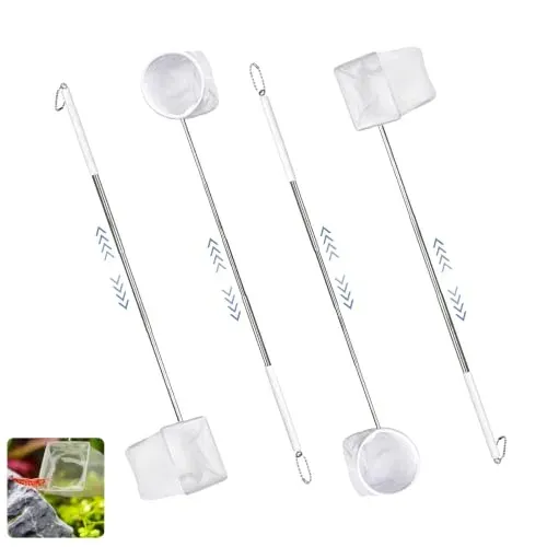 Lot de 4 mini épuisettes Galenecx à manche télescopique