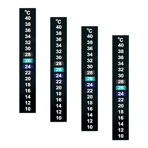 Lot de 4 thermomètres autocollants LCD pour aquarium Tabanzhe