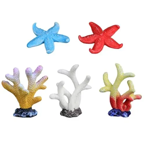 Lot de 5 petits coraux artificiels LIFKOME en résine