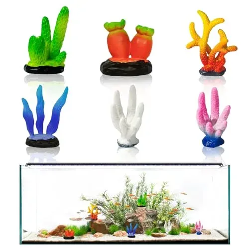 Lot de 6 coraux artificiels en PVC pour aquarium marin