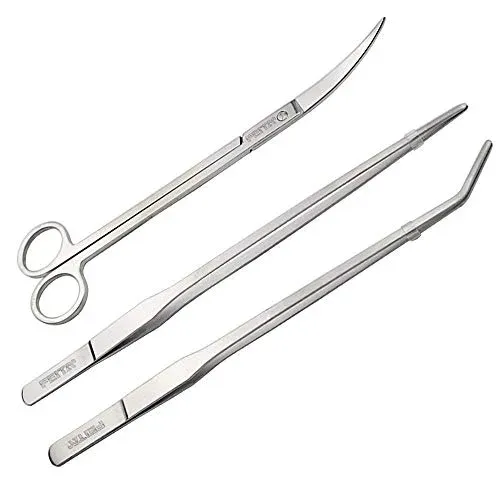 Lot de 3 pinces et ciseaux FEITA en inox pour aquarium
