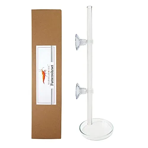 Mangeoire en verre pour crevettes GARNELEN4YOU, tube et bol