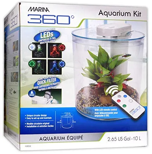 Marina 360 : aquarium nano 10 l avec éclairage LED et télécommande