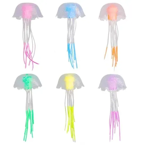 Méduses artificielles flottantes WOLMIK pour aquarium (lot de 6)