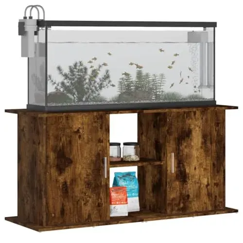 Meuble support pour aquarium Tomostar, chêne fumé, 121 x 41 cm