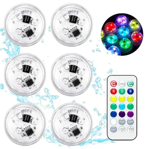Lot de 6 mini LED submersibles Astraveo avec télécommande